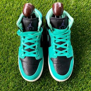 Air Jordan 1 Mid Retro GG 'Black Purple Turquoise sz 4.5 Youth! Great condition!